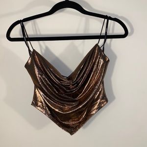 Forever 21 Shimmery Swoop Crop Top